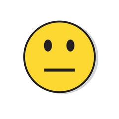 Yellow Sad Face Negative People Emotion Icon Flat Vector Illustration