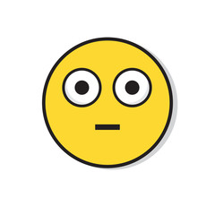 Fototapeta premium Yellow Sad Face Shocked Negative People Emotion Icon Flat Vector Illustration