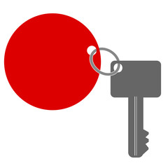 Key with Tag, Isolated on White