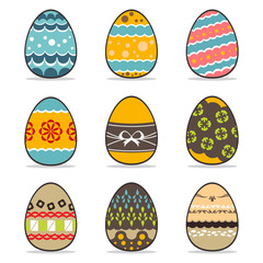 icon easter egg set, symbol vector