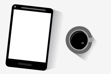 Tablet and a Cup of Coffee