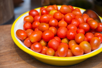 fresh tomatoes on dish