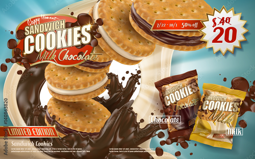 Wall mural chocolate sandwich cookies