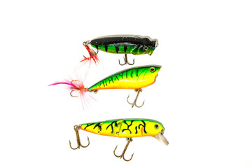 Fishing spinner. Tackles for catching of fishes. Fishing tackles.