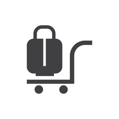 Trolley bag airport icon vector design