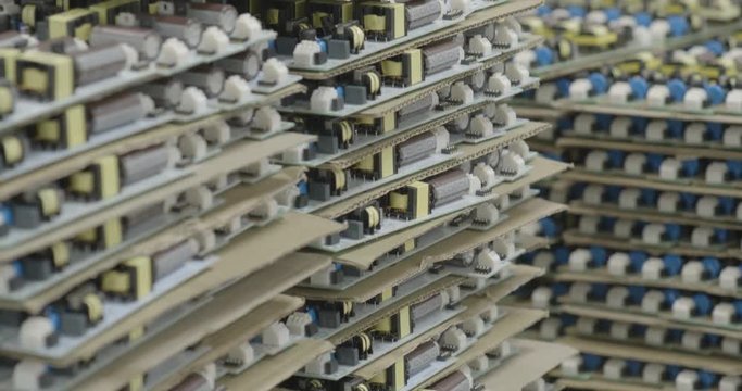 Shelves with finished Electric boards