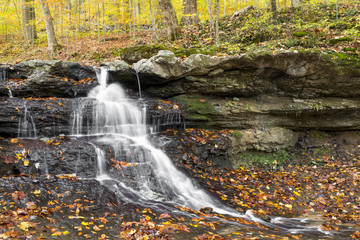 Fall Foliage at Tailwater Falls - Owen County, Indiana