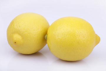 Fresh lemon on white background