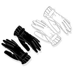 Warm gloves isolated on white background