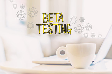 Beta Testing concept with a cup of coffee