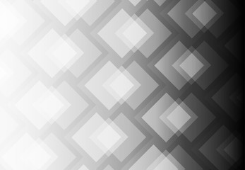 Fototapeta premium Black and white abstract background vector art of overlap of colorful squares.