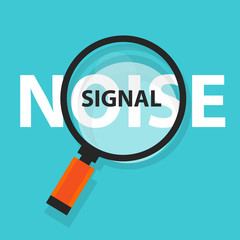 noise signal concept business magnifying word focus on text