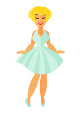 Cinema movie or musical theater actress vector flat icon