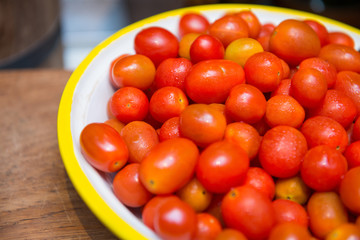 fresh tomatoes on dish
