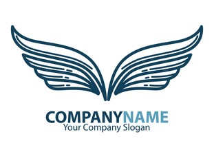 Wings business company or brand vector icon template