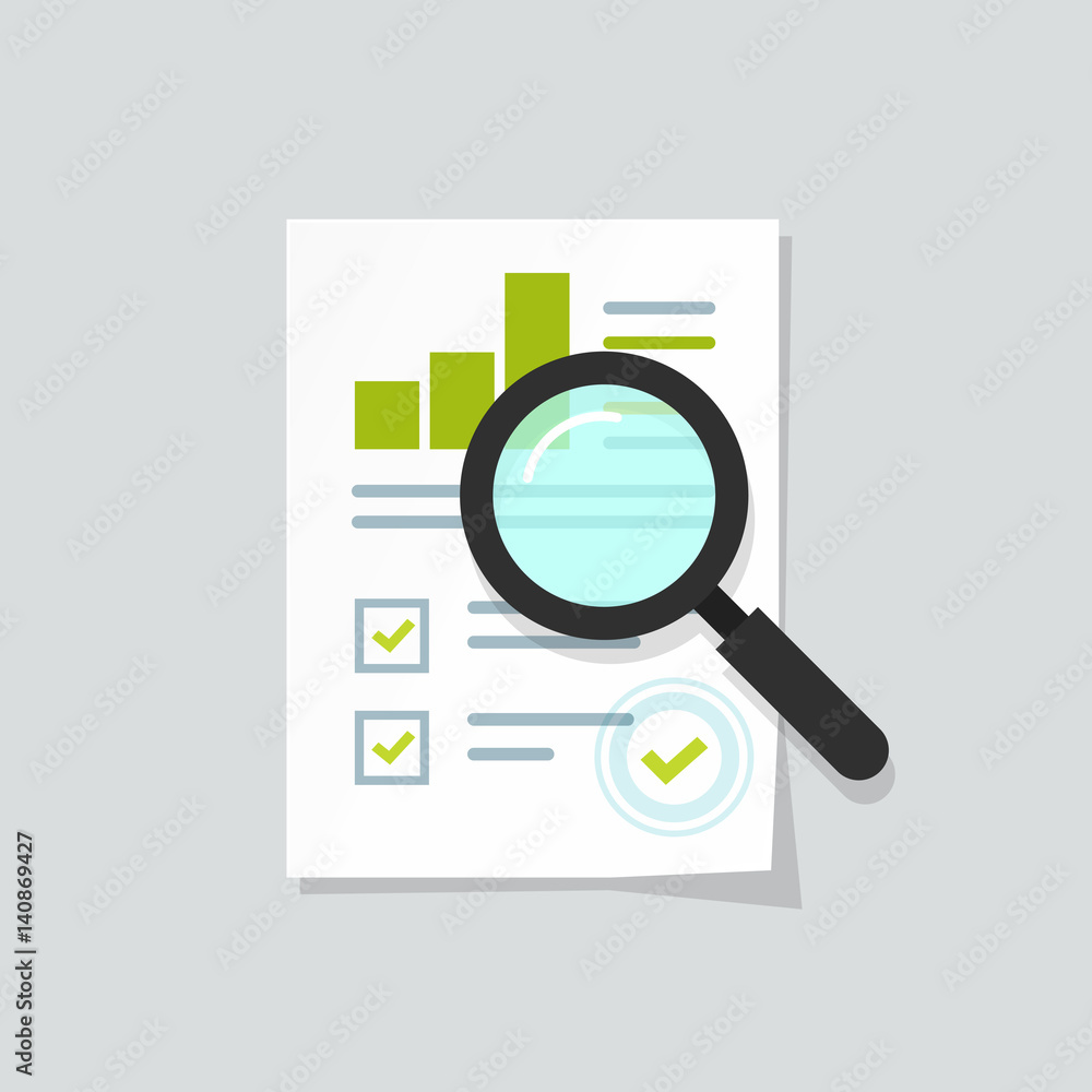 Poster sales growth report, analytics, investigation, boosted sales graph analytics data, research icon vec