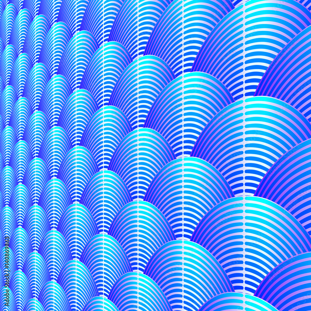 Aufkleber feather styled background with curved lines styled as exotic bird plumage pattern