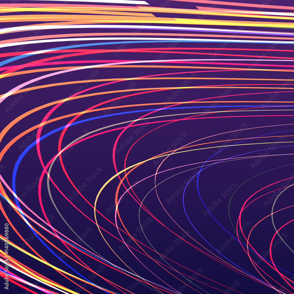 Poster abstract background with bright rainbow colorful lines wave