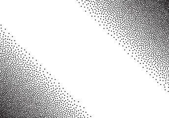 Dotwork gradient background, black and white scattered stipple dots