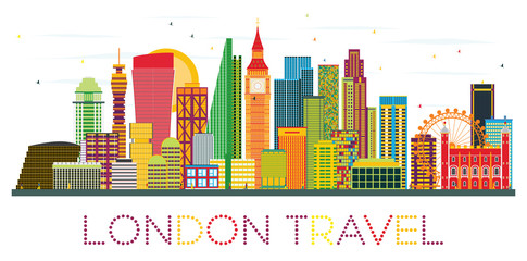 London Skyline with Color Buildings.