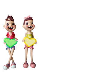 ceramic teenage doll isolated