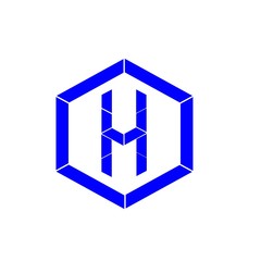 letter H blue color logo vector