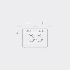 Coffee machine isolated line icon. Restaurant, bakery equipment. Commercial coffe maker.