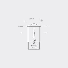 Water dispenser line icon isolated on a white background. Water boiler.