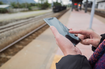 woman using cellphone