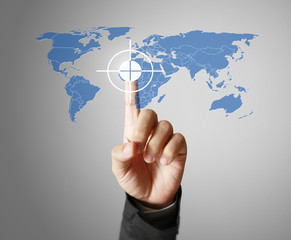 Hand touch virtual icon osocial network