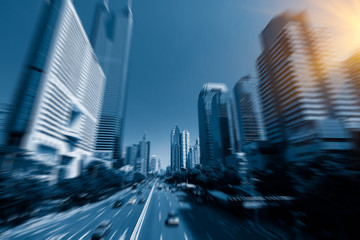 urban traffic with cityscape in city of China.