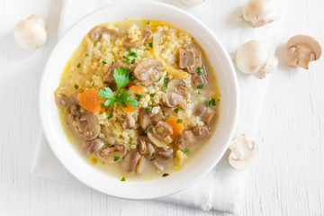 mushroom soup with millet