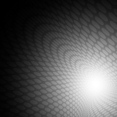 White dots circle wave pattern on black background for abstract background concept