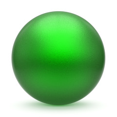 Sphere round button green matted ball basic circle geometric shape solid figure simple minimalistic atom single drop object blank balloon design element empty. 3d illustration isolated