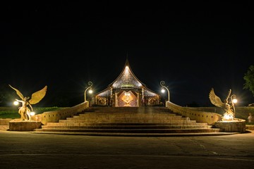 Sirindhorn Wararam Phu Prao temple at night - Ubon Ratchathani Province, Thailand.
They are public domain or treasure of Buddhism, no restrict in copy or use.