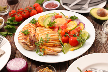 grilled chicken with vegetables