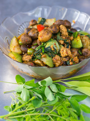 Spicy red curry Thai food