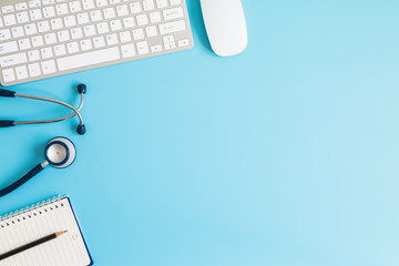 Stethoscope in doctors desk