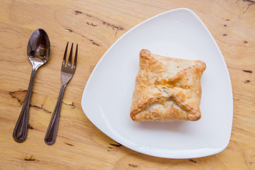 ham pie on white dish