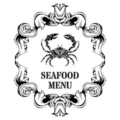Vector seafood menu template.