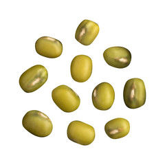 Mung beans isolated on white background