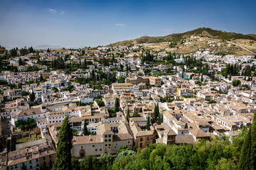 Fototapeta na wymiar Albaicin of Granada top view, Spain