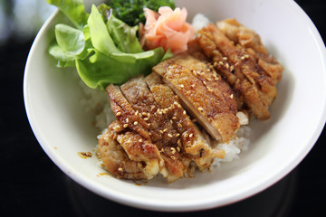 chicken teriyaki with rice