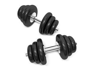 Dumbbell over white background. 3D rendering