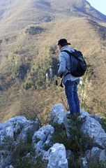 Hiker at mountain 