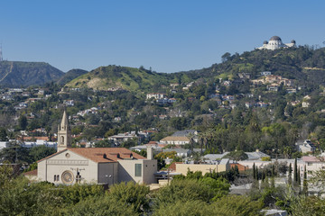 Obraz premium Beautiful cityscape around Barnsdall Art Park