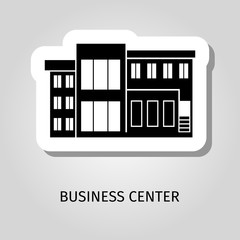 Business center black building sticker