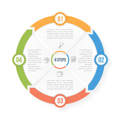 Circle Infographic Template with Four Elements