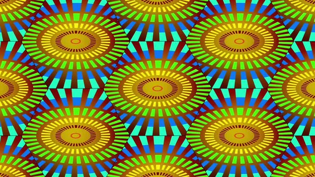 Colored ellipses waves. Kaleidoscope. Motion background. Video animation.