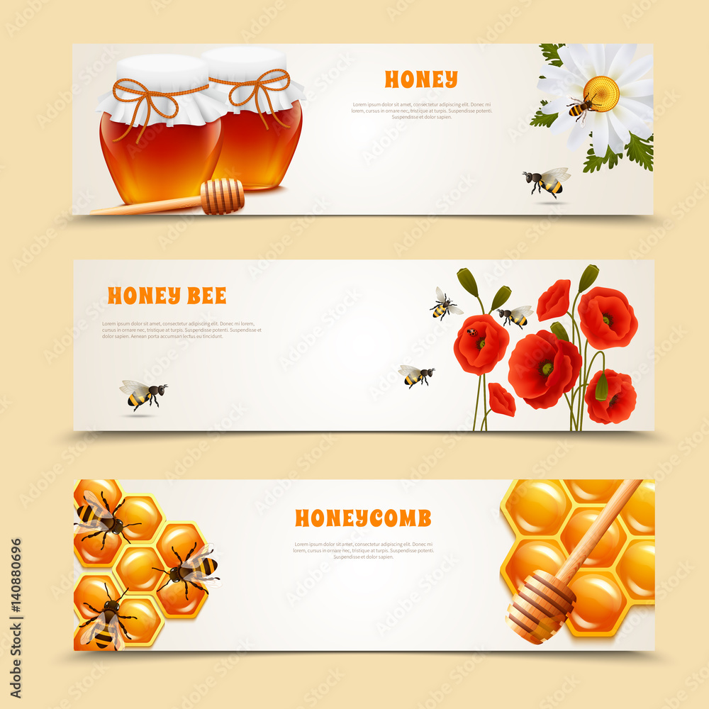 Sticker Three Honey Banner Set